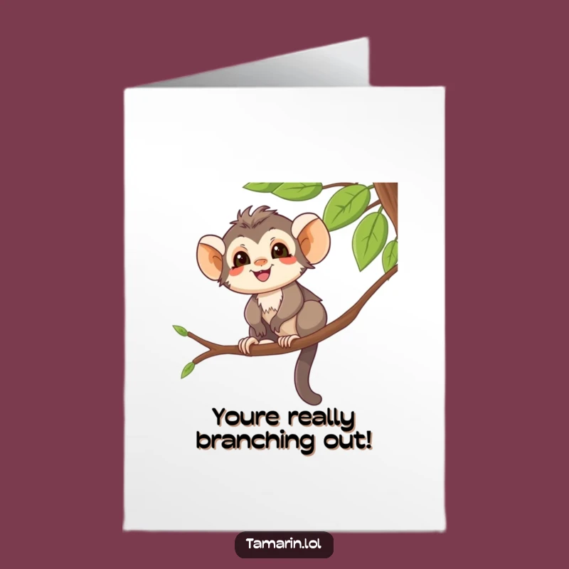 Free Printable Congrats Card: Tamarin's Balanced Achievement - Funny Downloadable Gift