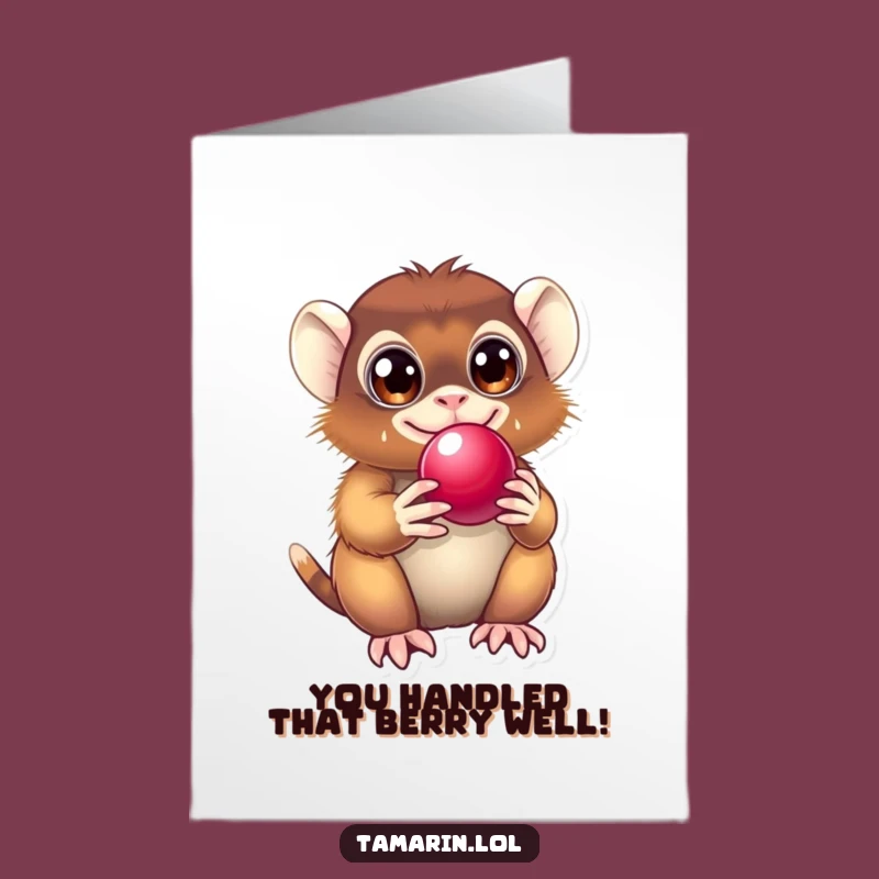 Free Printable Tamarin Congrats Card: Shiny Berry Celebration Downloadable Gift