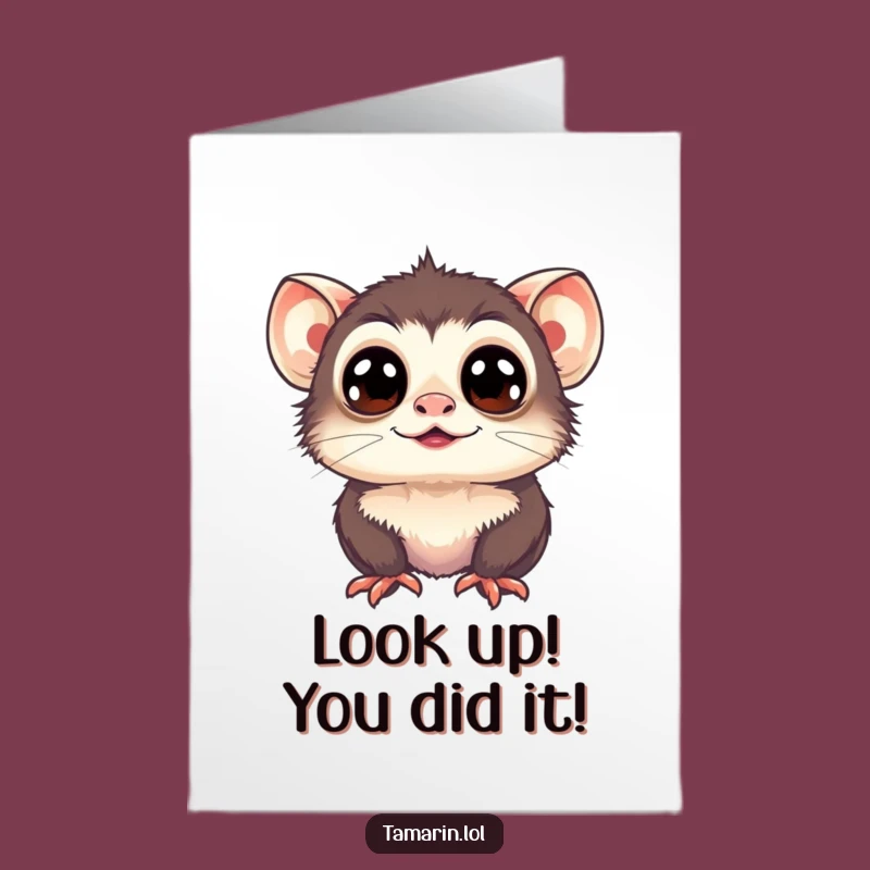 Free Printable Wide-Eyed Tamarin Congrats Card Funny Downloadable Gift for Dreamers