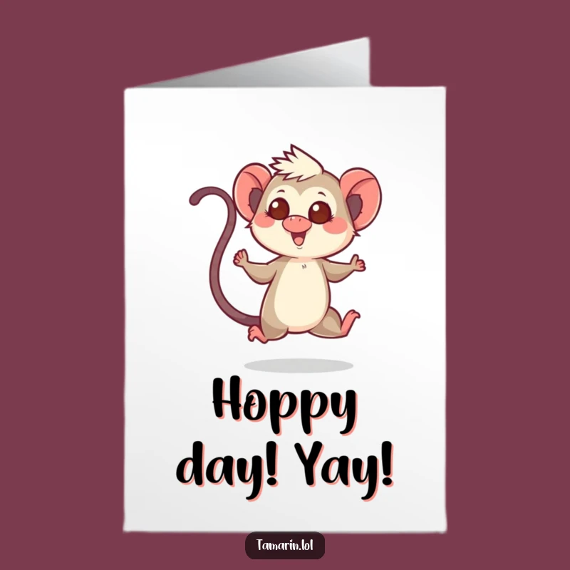Hopping Tamarin Congrats Card: Free Printable & Energetic Download