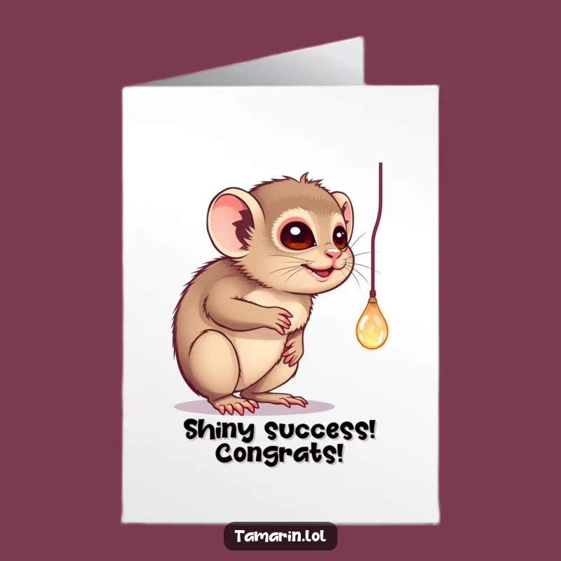Free Printable Congrats Card: Tamarin Sparkle Curiosity Celebration Download