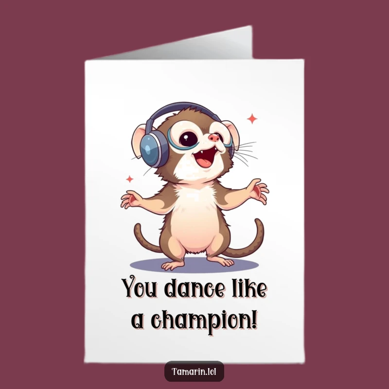 Free Printable Congrats Card: Fun Tamarin Dance Party Downloadable Gift