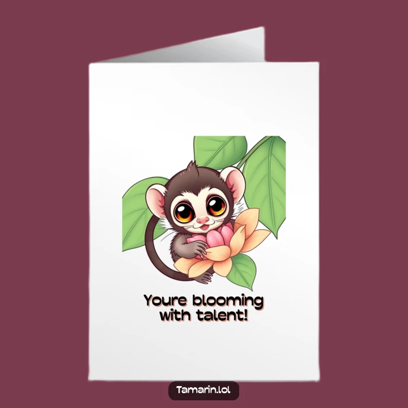 Amazing Free Printable Congrats Card: Tamarin Flower Discovery, Funny Downloadable Gift of Awe