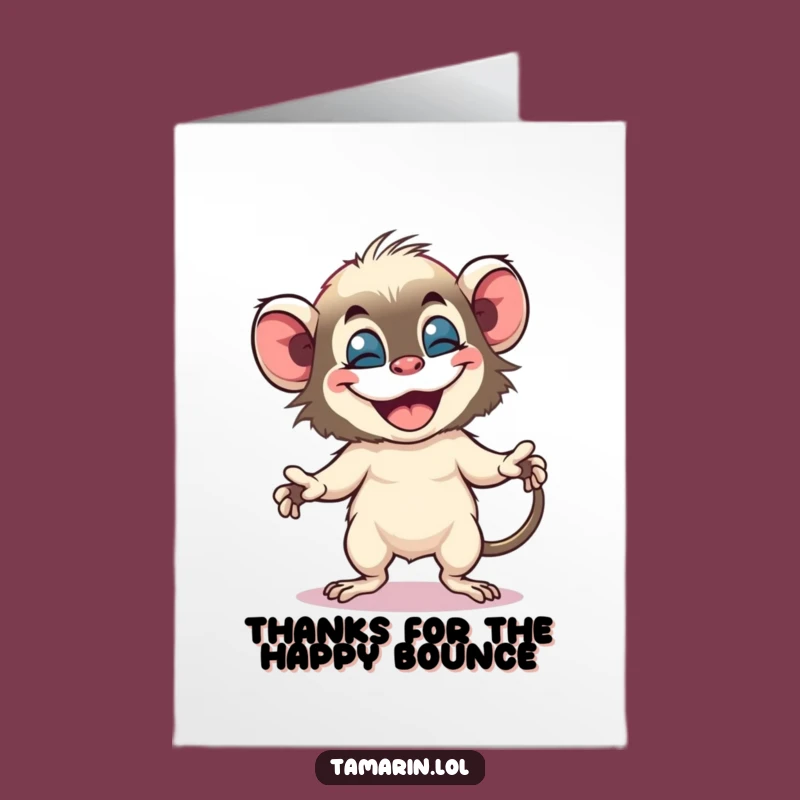 Free Printable Tamarin Dance Card: Funny Thanks Downloadable Gift for a Grateful Gesture