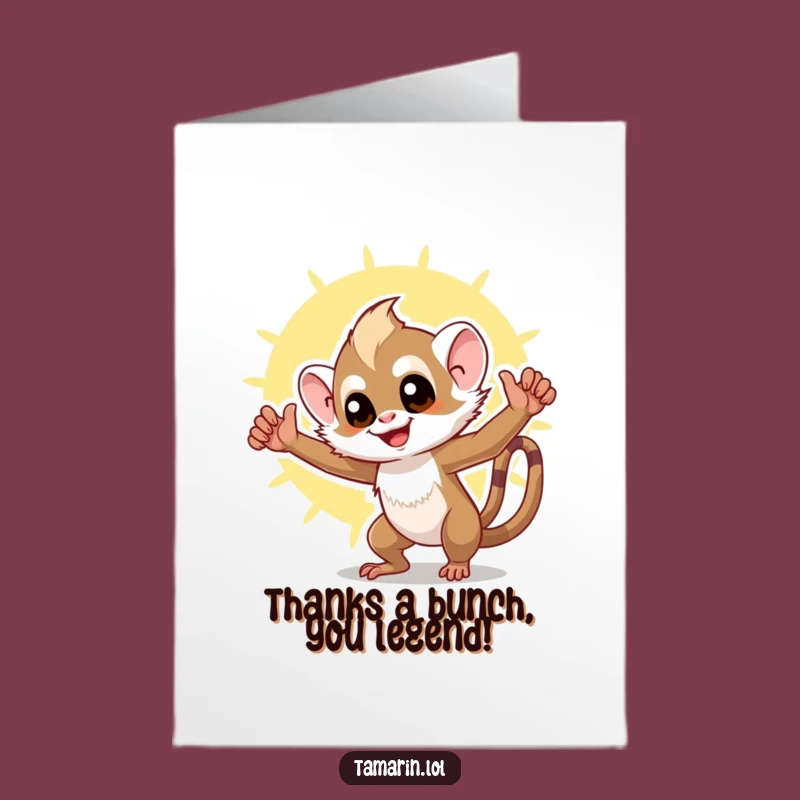 Free Printable Thank You Card: Funny Tamarin Gratitude Greeting, a downloadable gift