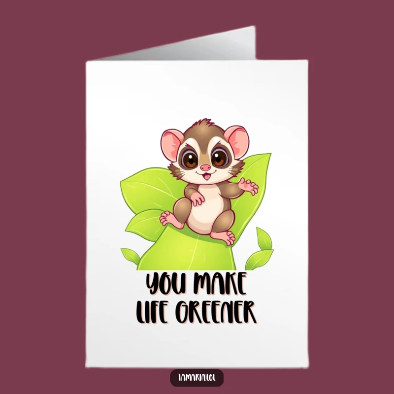 Free Printable Thank You Card: Tamarin Leaf Slide Gratitude Downloadable Gift