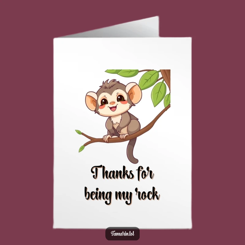 Free Printable Thank You Card: Tamarin's Thankful Balance - Funny Downloadable Gift