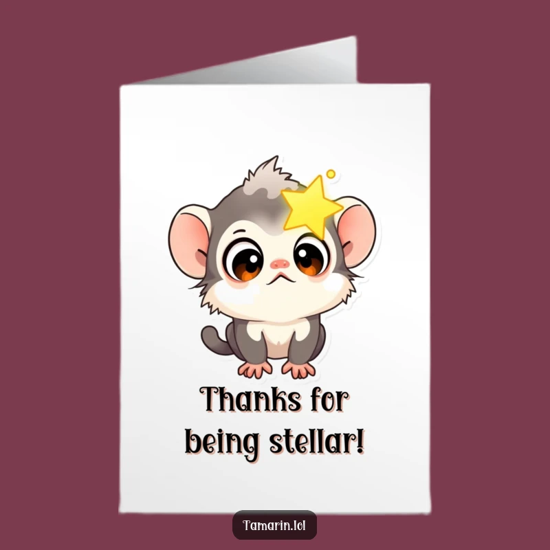 Free Printable Thank You Card: Tamarin Star Gazer Gratitude Downloadable