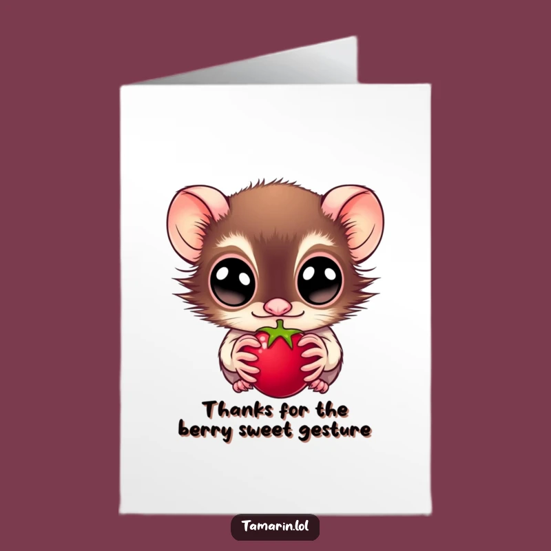 Free Printable Thank You Card: Tamarin Wants Berry - Grateful Monkey Downloadable Gift