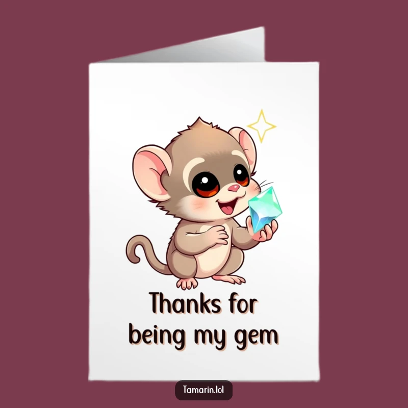 Free Printable Tamarin Thank You Card: Gem Awe, Express Gratitude Funnily