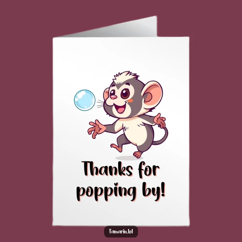 Free Printable Tamarin Bubble Thank You Card: Funny Downloadable Note for Appreciation