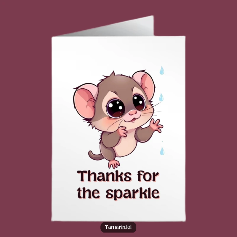 Free Printable Thank You Card: Funny Tamarin Sparkle Rain Downloadable Gift