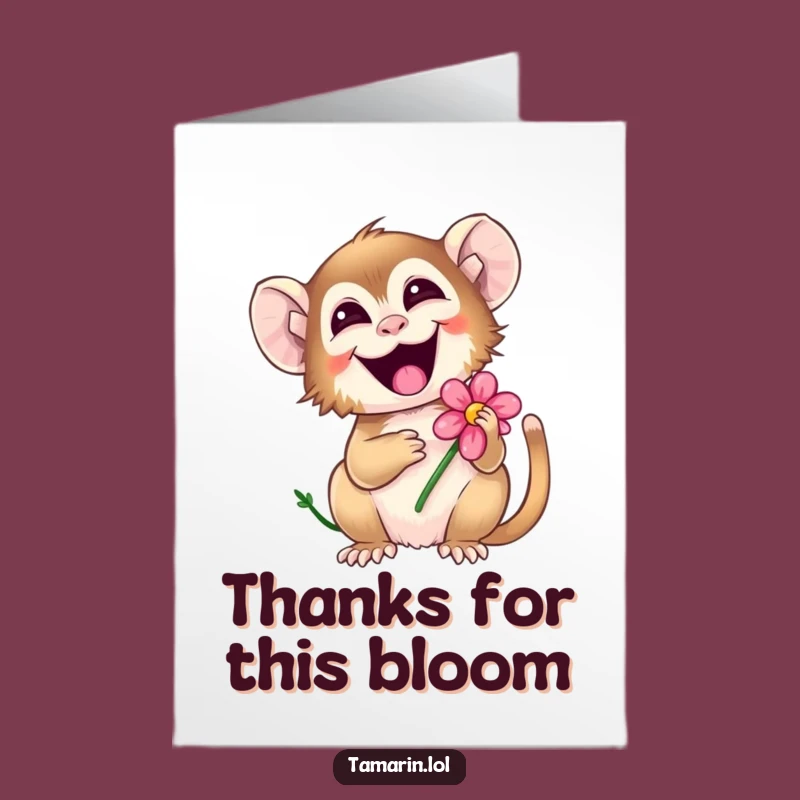 Free Printable Thank You Card: Giggling Tamarin's Thanks, Funny Downloadable!