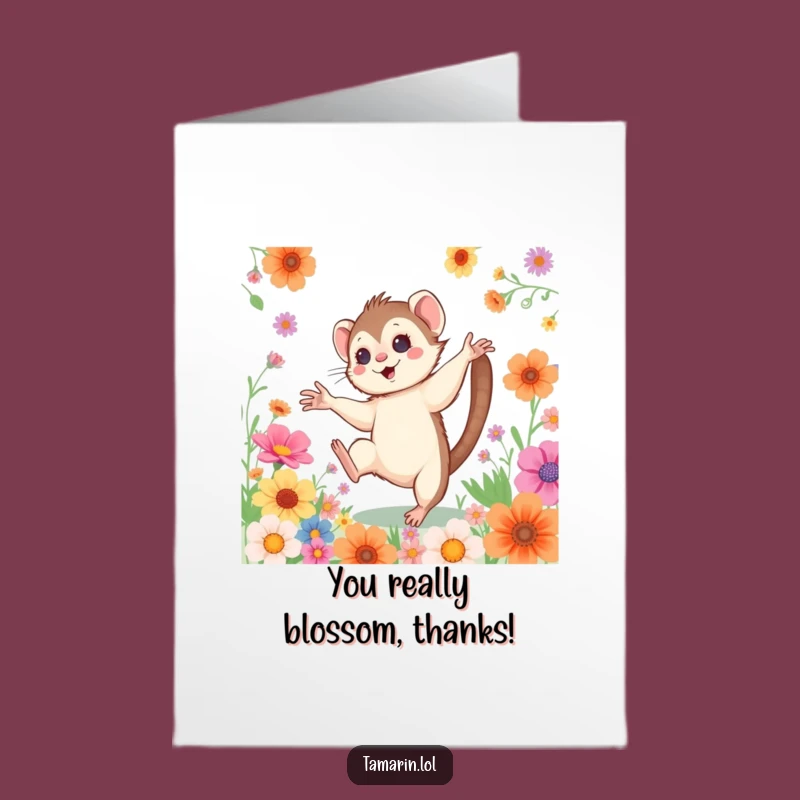 Free Printable Thank You Card: Tamarin Cartwheel Flowers Appreciation Gift
