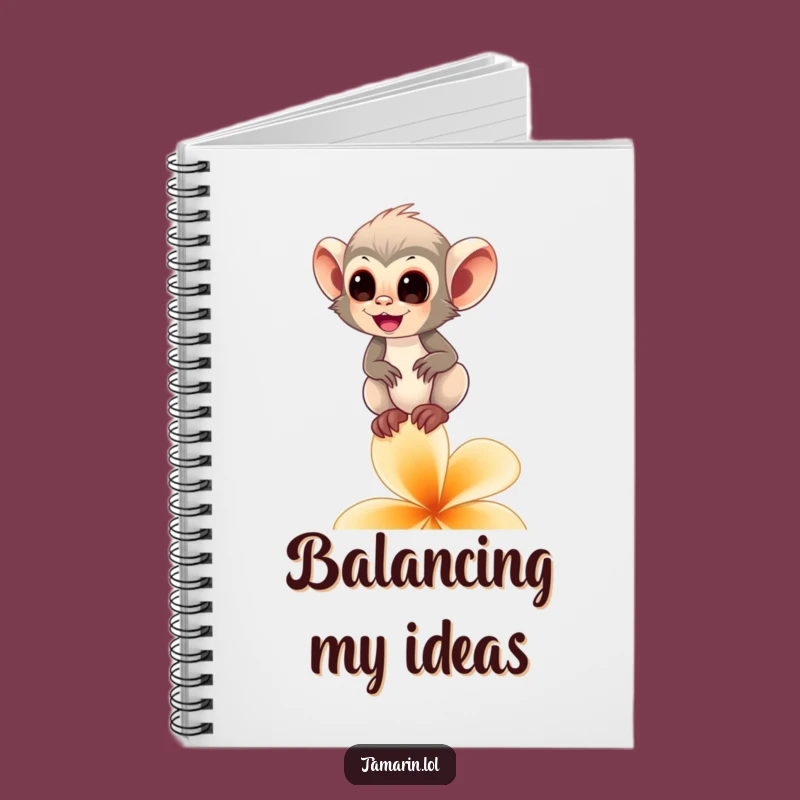 Funny Tamarin Monkey Flower Notebook - Journal Your Thoughts with Primate Grace