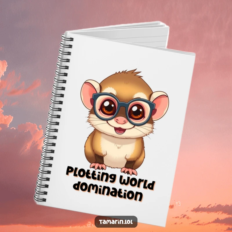 Funny Spectacled Tamarin Notebook: A charming notebook featuring a mischievous monkey with tiny spectacles, perfect for jotting down thoughts creatively.