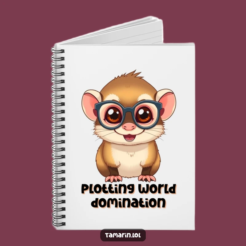 Funny Spectacled Tamarin Notebook: Witty Monkey Journal, Jot Down Ideas with Humor, Funny Gift