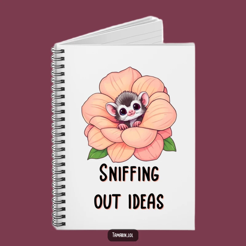 Funny Tamarin Flower Notebook - Cute Curious Monkey Journal Gift