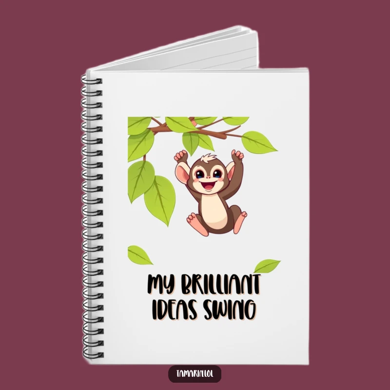 Funny Tamarin Monkey Swinging Notebook - Journal Your Thoughts with Primate Humor