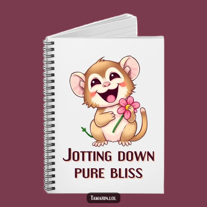 Funny Giggling Tamarin Notebook: Journal Flower Monkey Gift