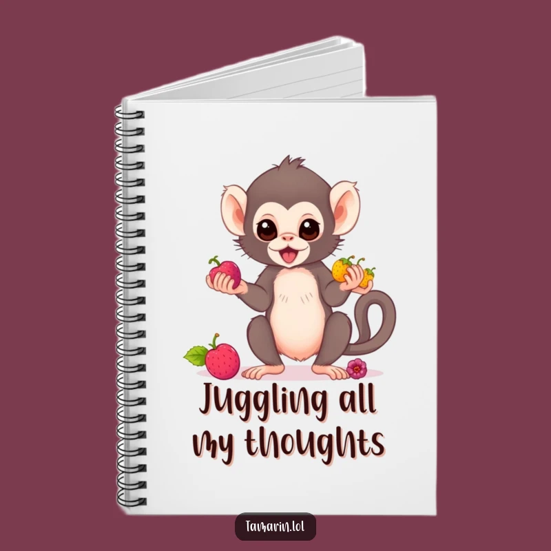 Funny Tamarin Monkey Juggling Notebook - Record Your Thoughts with Primate Flair