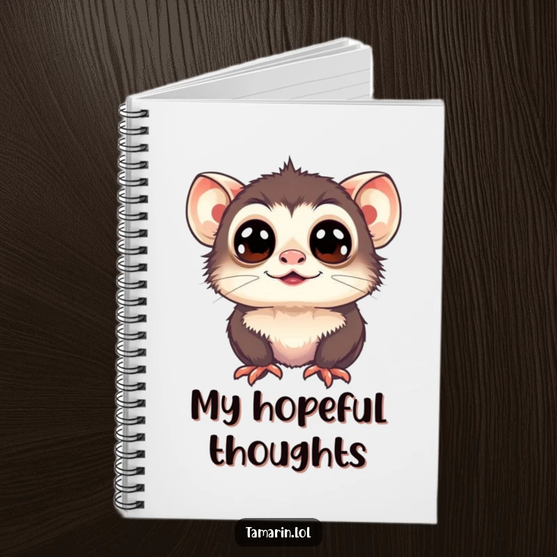 Funny Tamarin Notebook: Adorable tamarin with wide, happy eyes looking up, perfect for journaling and capturing happy thoughts.