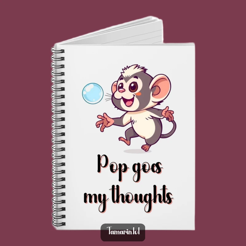 Funny Tamarin Bubble Notebook - Playful Monkey Journal Gift