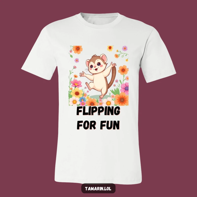 Funny Cartwheeling Tamarin T-Shirt: Energetic Monkey Tee, Bloom with Laughter, Perfect Funny Gift