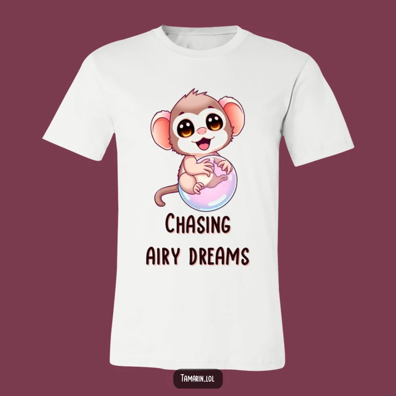 Funny Tamarin Bubble Ride T-Shirt: Lighthearted Primate Humor Gift!