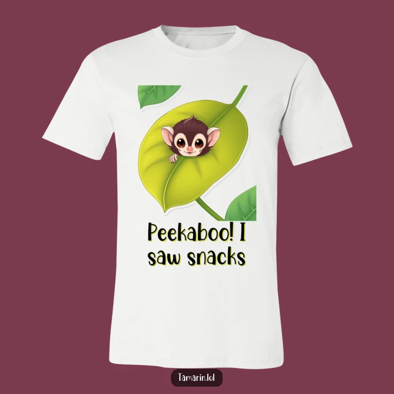 Funny Tamarin Leaf Peek T-Shirt: Hilarious Primate Apparel & Funny Gift