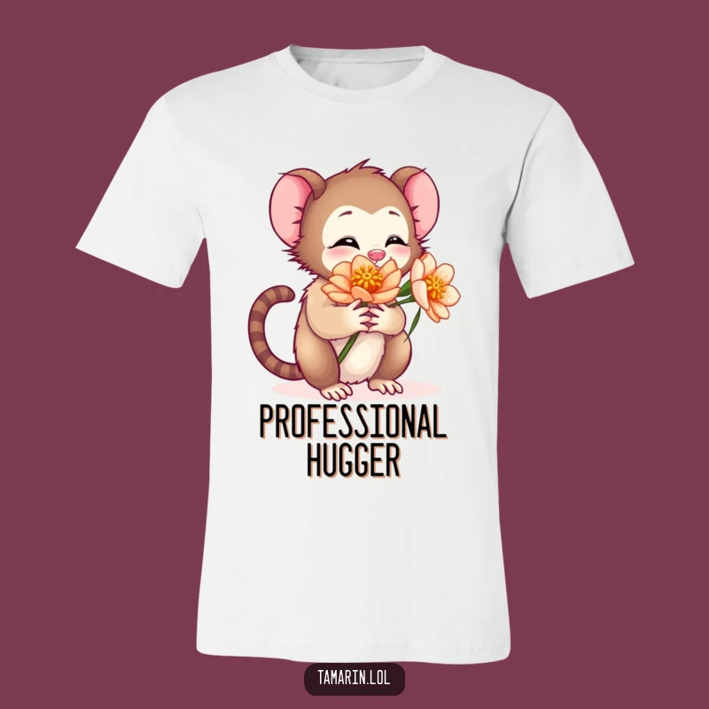 Funny Tamarin's Flower Hug T-Shirt: Nature's Best Friend - Great Gift!