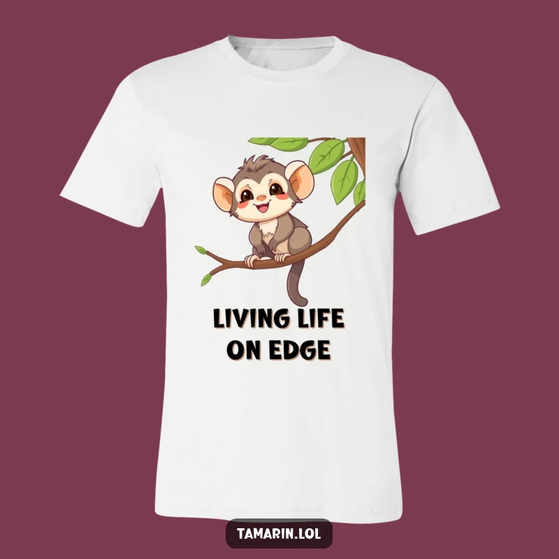 Funny Tamarin T-Shirt: Balanced Monkey, Tree Branch Life, Ideal Funny Gift.