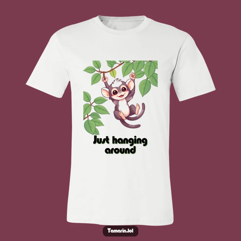 Funny Tamarin T-Shirt: Playful Swinging Monkey, Jungle Adventure, Ideal Funny Gift.