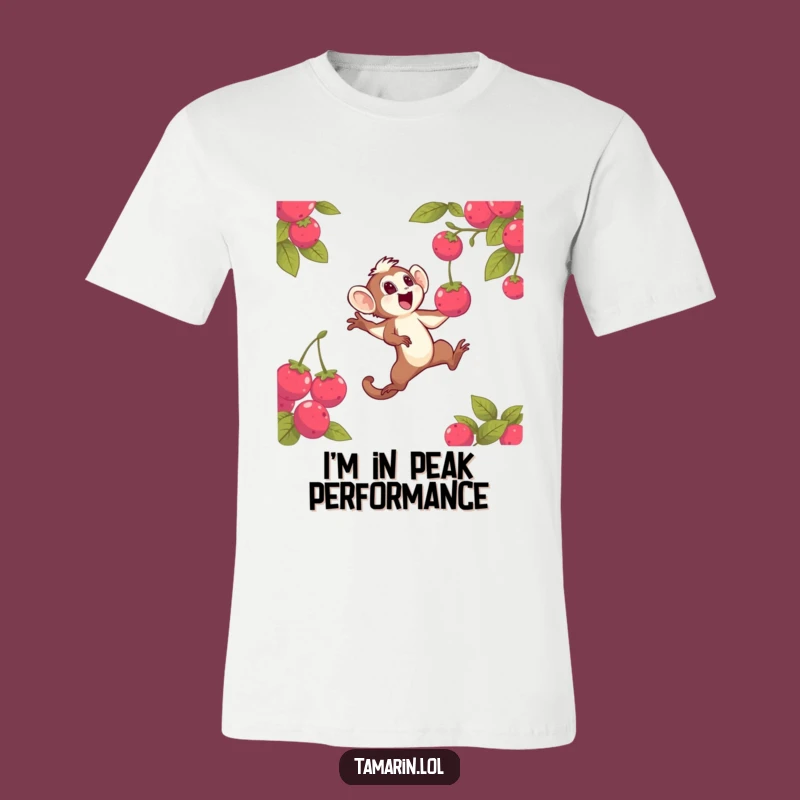Funny Tamarin Berry Bash T-Shirt: Wear Your Excitement with This Hilarious Primate Design