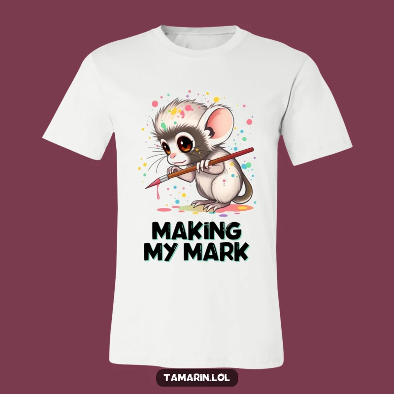 Funny Tamarin Artist T-Shirt: Expressive Primate's Creative Gift!