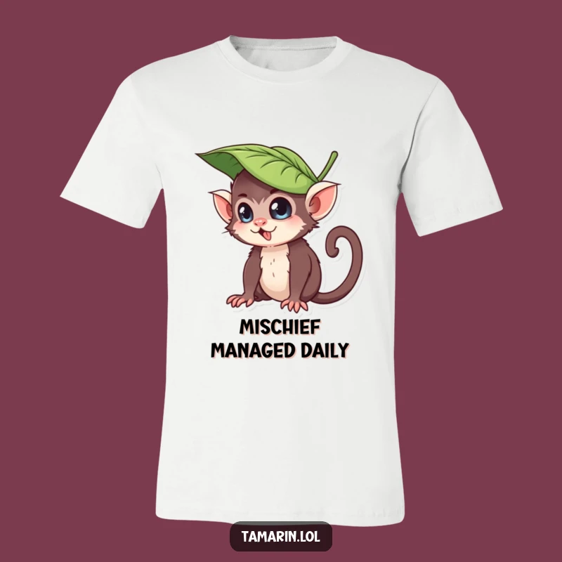 Funny Leaf Hat Tamarin T-Shirt: Wear Your Mischief with This Playful Primate Tee
