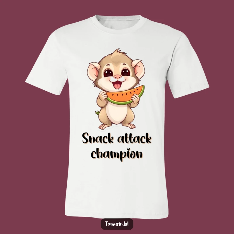 Funny Tamarin T-Shirt: Excited Fruit Lover Monkey, Tasty Treat, Ideal Funny Gift.