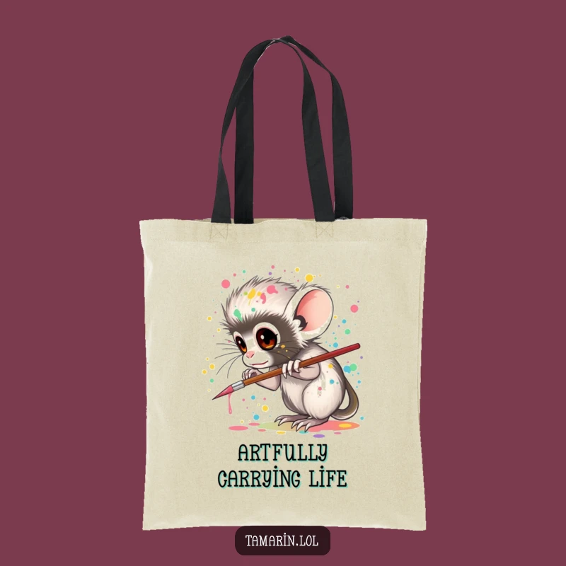 Funny Tamarin Artist Tote Bag: Carry Your Creative Spark!