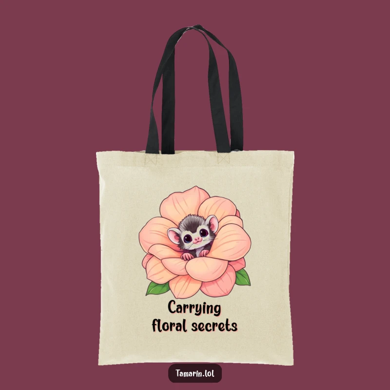 Funny Tamarin Flower Tote Bag - Stylish Curious Monkey Carryall Gift