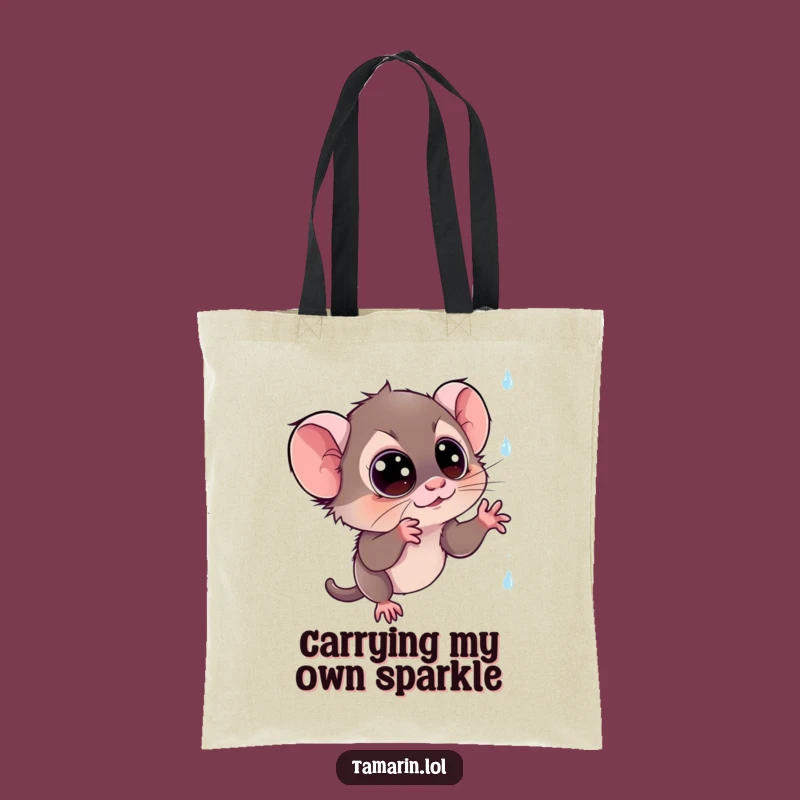 Funny Tamarin Sparkly Rain Tote Bag: Whimsical Monkey Carryall, Perfect Funny Gift