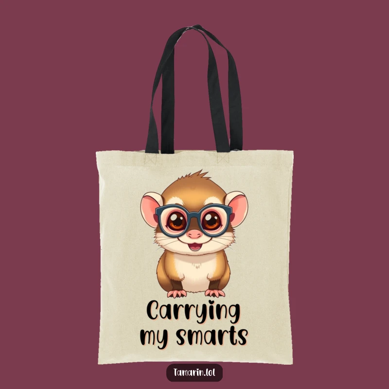 Funny Spectacled Tamarin Tote Bag: Stylish Monkey Carry-all, Perfect for Books and Laughs, Funny Gift
