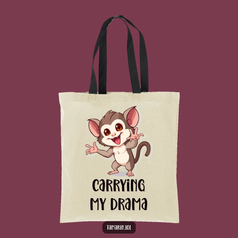 Funny Dramatic Tamarin Tote Bag: Carry Your Flair, Ideal Funny Gift!