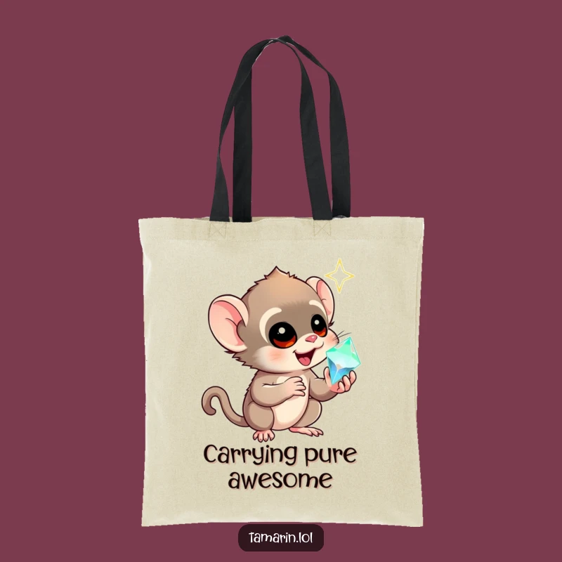 Funny Tamarin Awe Gem Tote Bag: Carry Your Treasures Hilariously