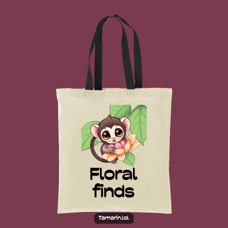 Funny Tamarin Flower Tote Bag: Durable Primate Explorer Bag, Chic Funny Gift Accessory