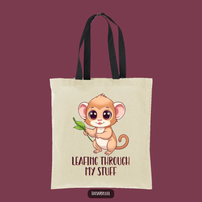Funny Wide-Eyed Tamarin Tote Bag: Carry Your Curiosity, Ideal Funny Gift!