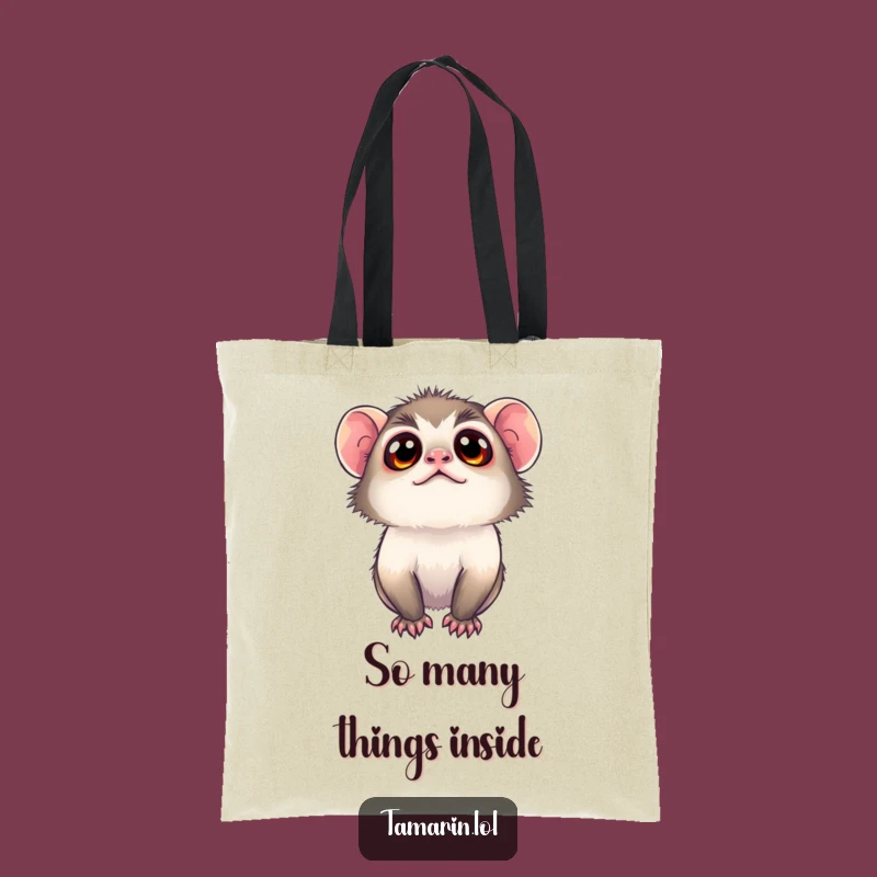 Funny Tamarin Tote Bag: Cute Curious Monkey Carry-all for Gift