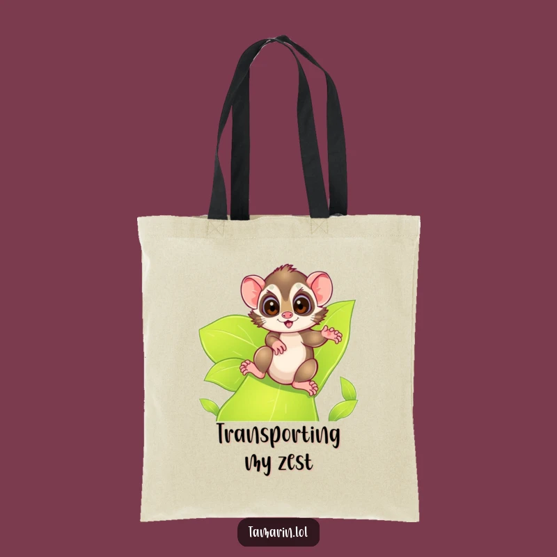Funny Tamarin Leafy Slide Tote Bag: Carry Your Adventure!